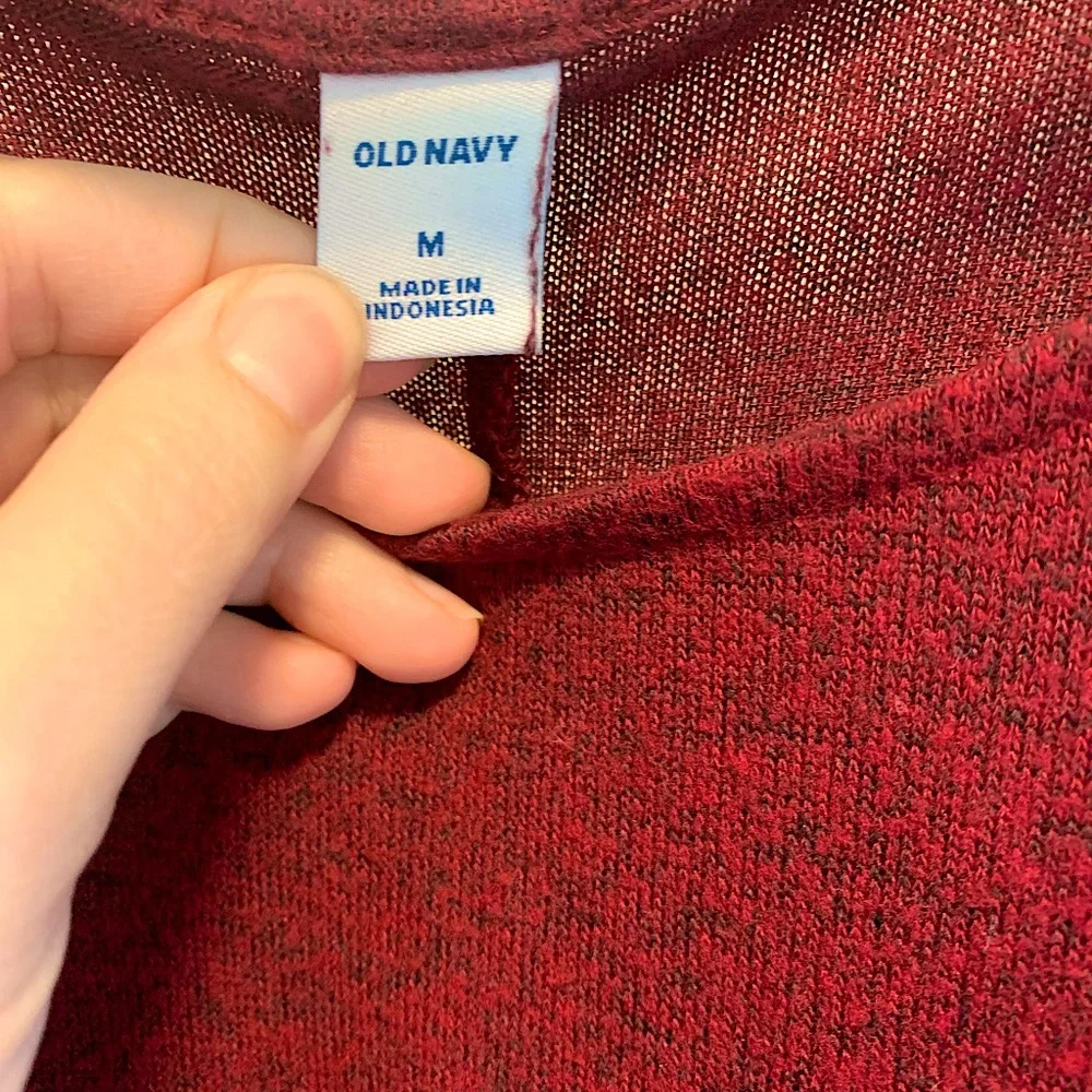 Old Navy • Long Sleeve A-Line Dress • Maroon - Picture 2 of 5